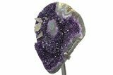 Amethyst Geode Section on Metal Stand - Deep Purple Crystals #171818-7